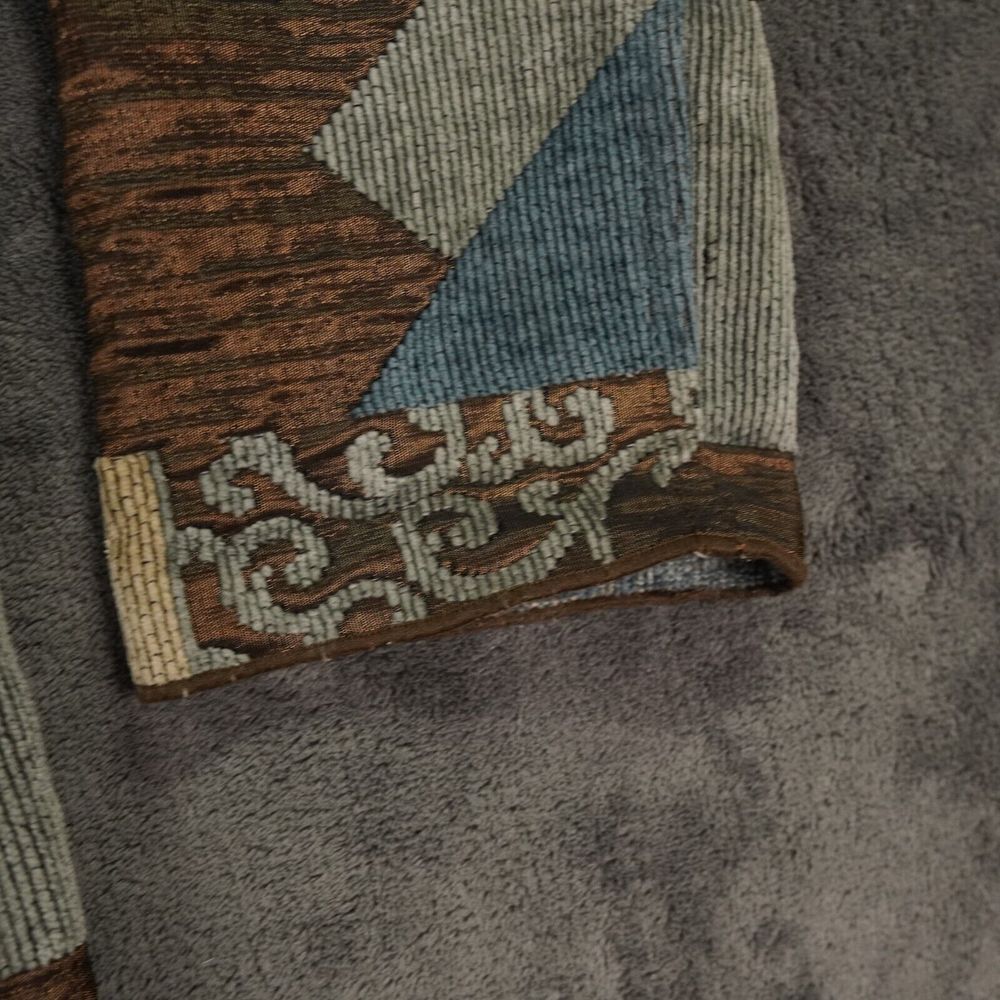 Winding River Jacket 42‎ Brown Blue Patchwork Lagenlook Cottagecore Reversible - Picture 10 of 12